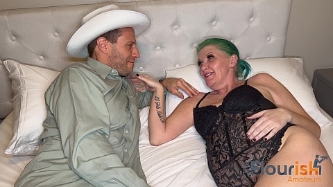 Cowboy Adam Castle lassos in Bree Austin